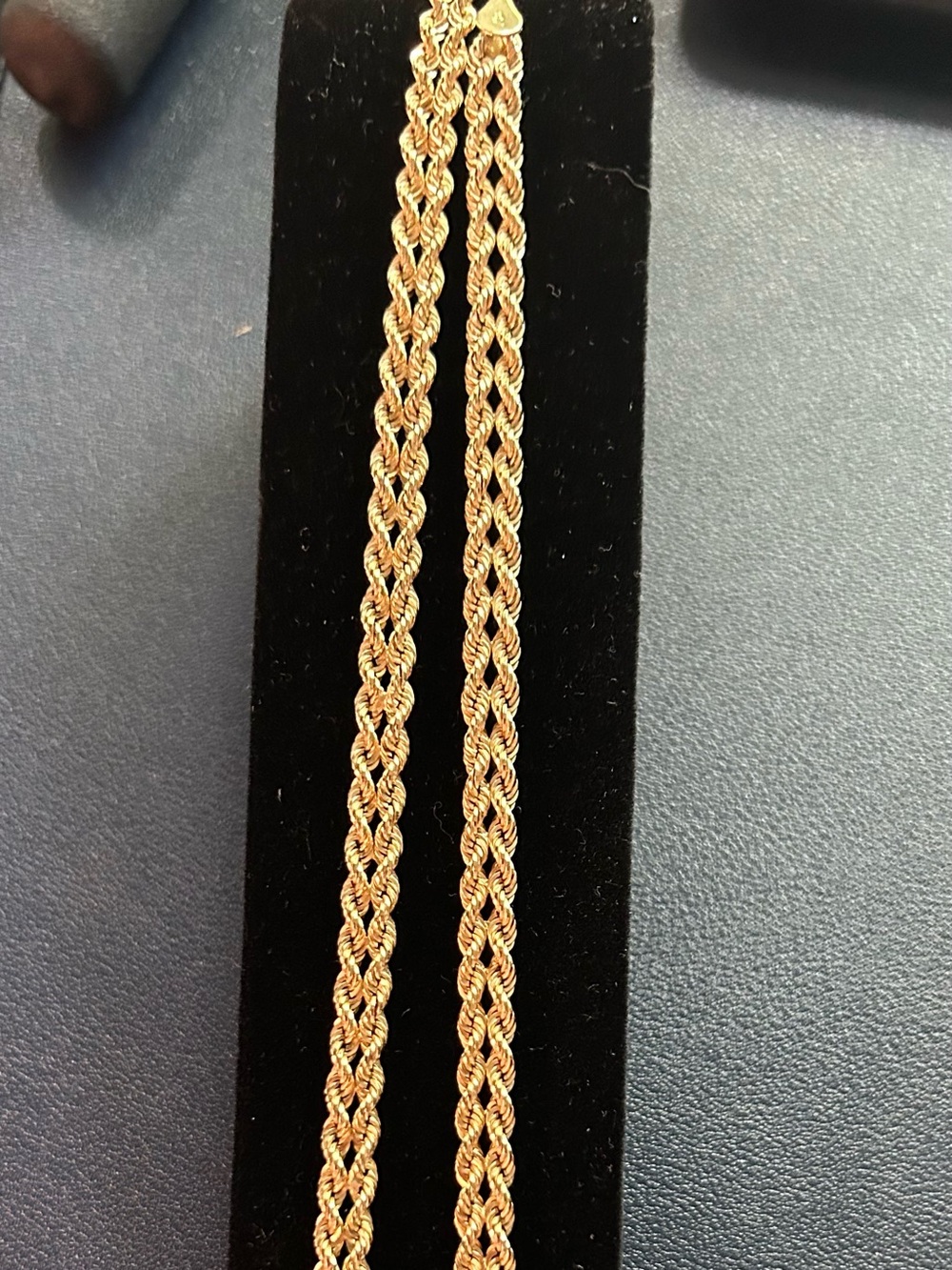 14k gold Twisted Rope Chain Necklace for Women - Shiny Gold Finish